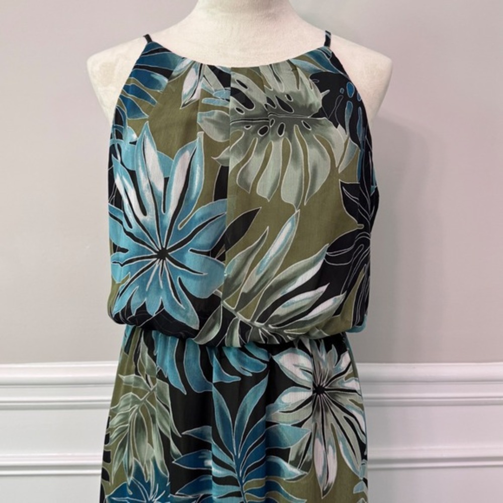 Tacera M Tropical Maxi Dress Halter Sleeveless Resort Vacation Beach‎ Floral - Picture 4 of 13